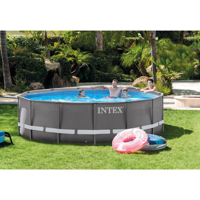 Intex 14' x 42" Ultra Frame Above Ground Swimming Pool, Ladder & Pump (Open Box)
