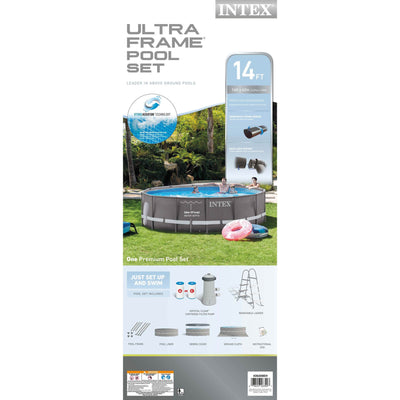 Intex 14' x 42" Ultra Frame Above Ground Swimming Pool with Ladder & Pump (Used)