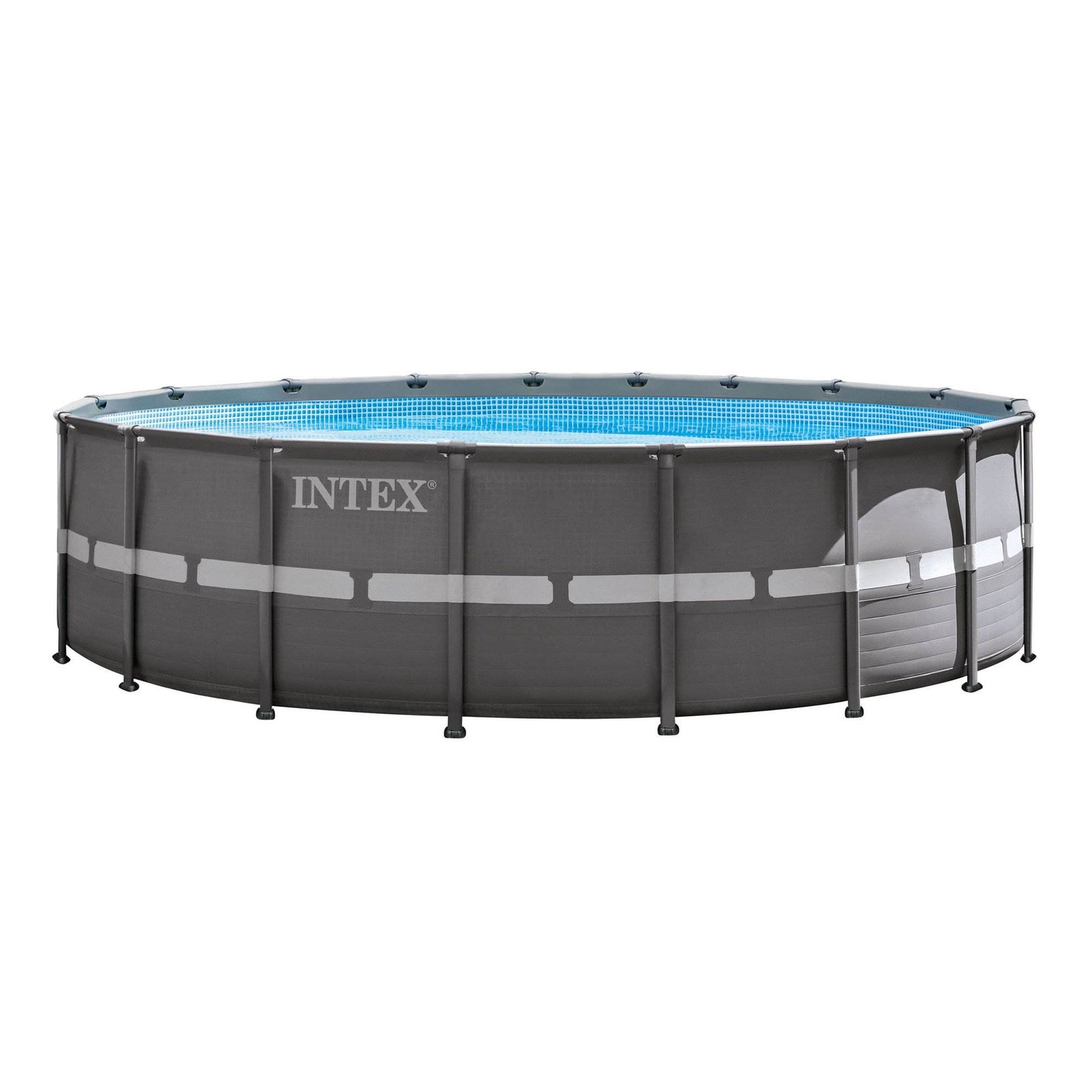 Intex 18' x 52" Ultra Frame Pool Filter Pump, Ladder & Volleyball Set (Open Box) - VMInnovations