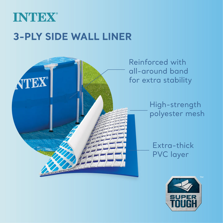 Intex 18ft x 48in Prism Metal Frame Above Ground Swimming Pool, Pump (For Parts)