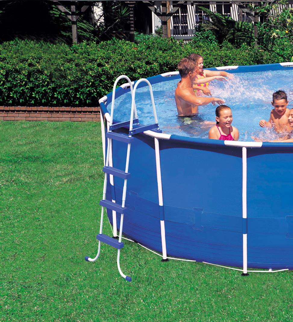 Intex 28253EH 18ft x 48in Metal Frame Above Ground Pool Set & Chlorine Tablets - VMInnovations