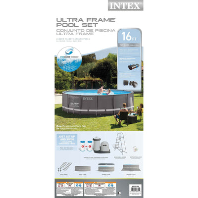 Intex 16' x 48" Ultra Frame Above Ground Swim Pool w/ Ladder & Pump (Open Box)
