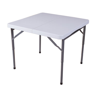 Plastic Development Steel Frame Foldable 34-inch Vinyl Card Table, White (Used)
