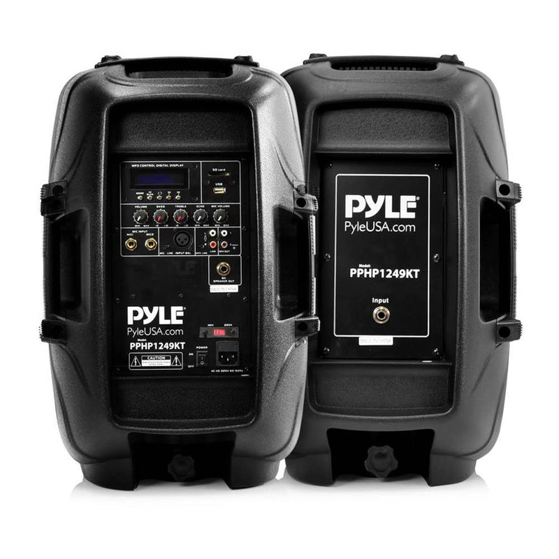 Pyle Bluetooth PA Dual Loudspeaker Sound System Kit + Microphones (For Parts)