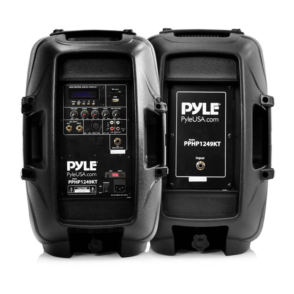 Pyle Active Passive Bluetooth PA Dual Loudspeaker Sound System Kit & Microphones - VMInnovations
