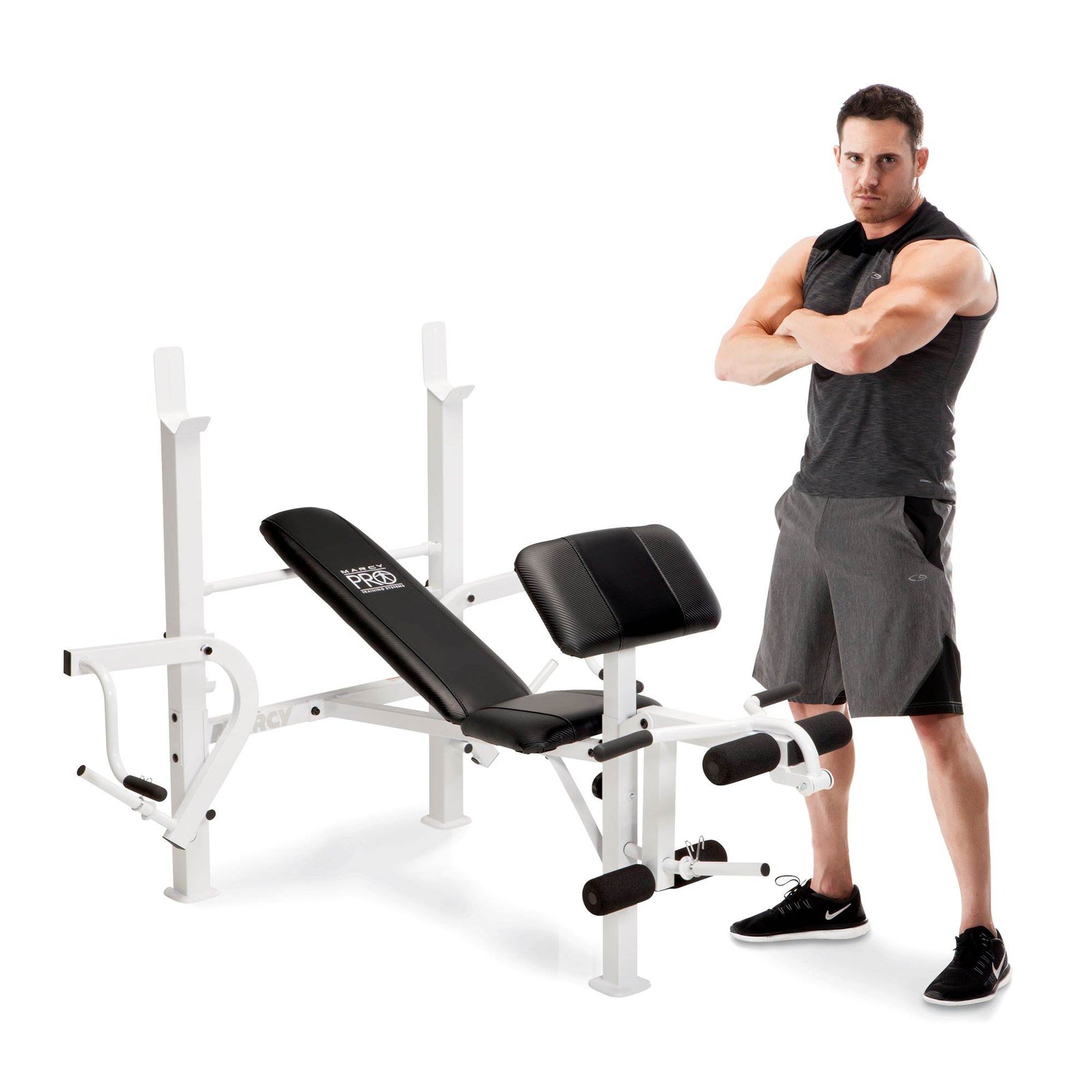 Marcy Diamond Elite Classic Multipurpose Home Gym Workout Lifting Weight Bench - VMInnovations