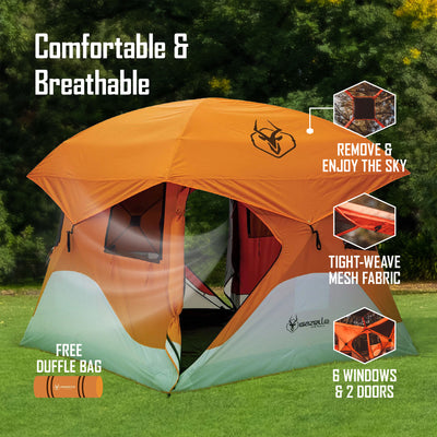 Gazelle T4 94" x 94" 4-Person Camping Tent with Removable Floor & Fly (Open Box) - VMInnovations