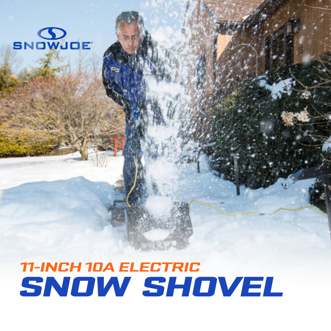 Snow Joe Corded Electric Snow Shovel, 10 Amp Powered Snow Thrower with Headlight and 11" Clearing Path for Decks, Steps, Patios and Sidewalks, 324E - VMInnovations