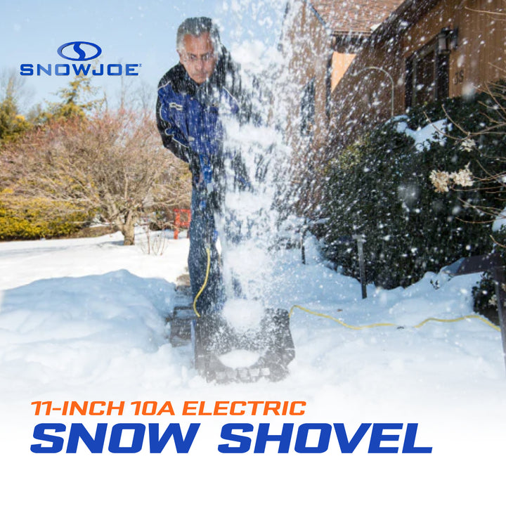 Snow Joe Corded Electric Snow Shovel, 10 Amp Powered Snow Thrower with Headlight and 11" Clearing Path for Decks, Steps, Patios and Sidewalks, 324E - VMInnovations