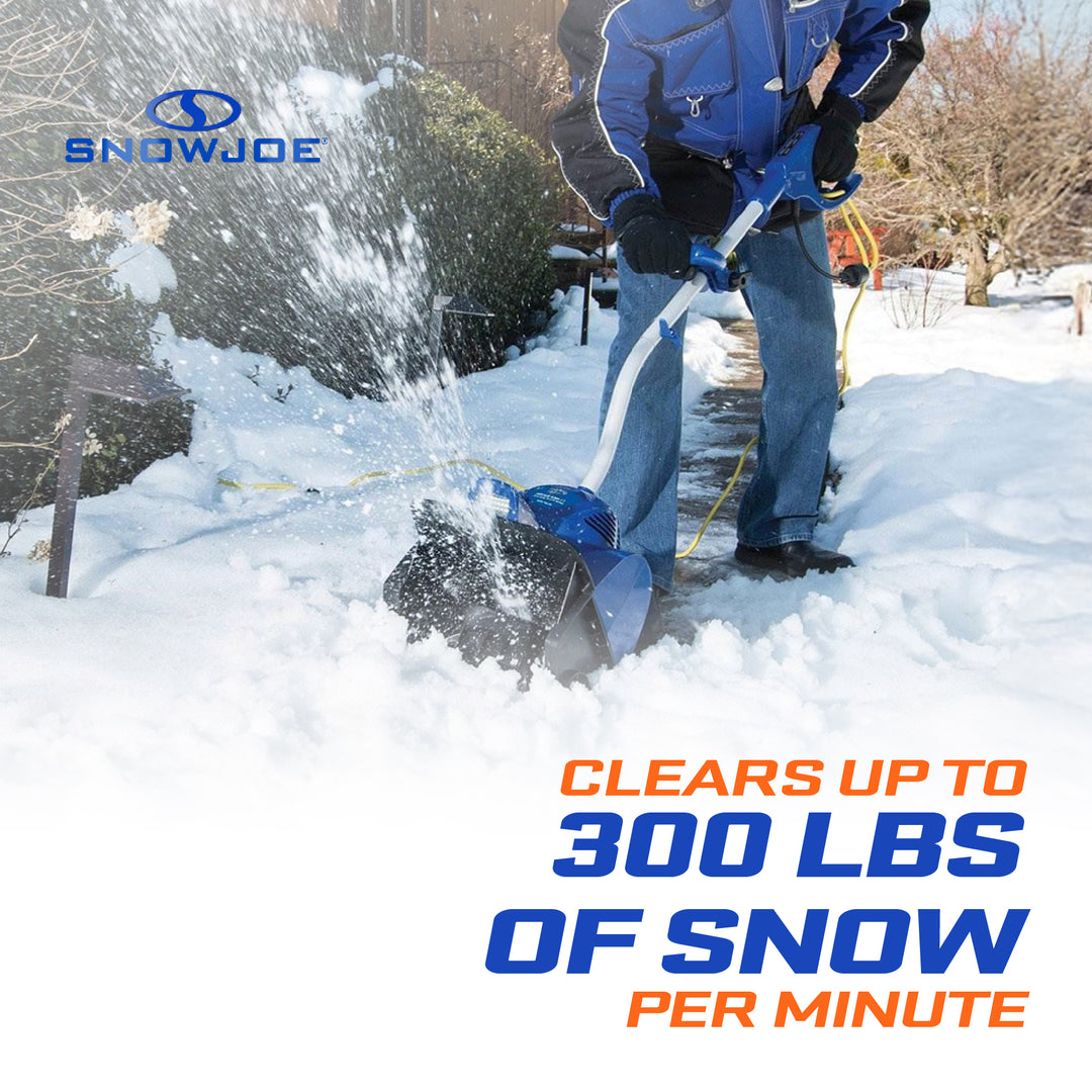 Snow Joe Corded Electric Snow Shovel, 10 Amp Powered Snow Thrower with Headlight and 11" Clearing Path for Decks, Steps, Patios and Sidewalks, 324E - VMInnovations