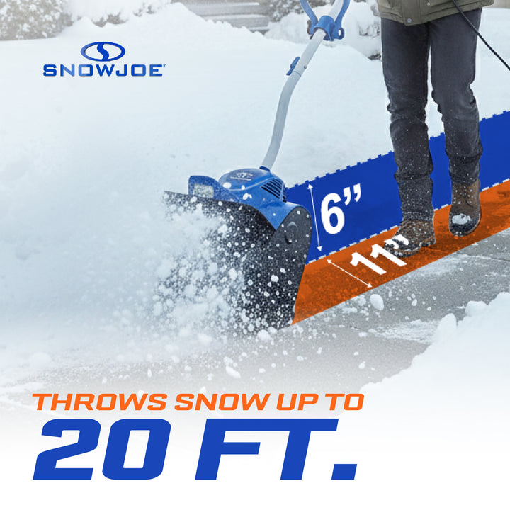 Snow Joe Corded Electric Snow Shovel, 10 Amp Powered Snow Thrower with Headlight and 11" Clearing Path for Decks, Steps, Patios and Sidewalks, 324E - VMInnovations