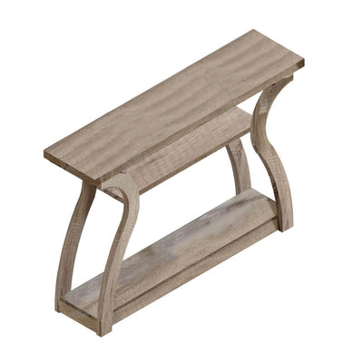Monarch Modern 3 Shelf 47" Wood Console Accent Side End Table in Dark Taupe