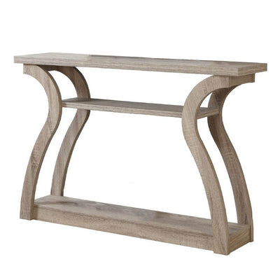 Monarch Modern 3 Shelf 47" Wood Console Accent Side End Table in Dark Taupe