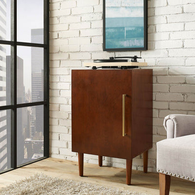 Crosley Mid Century Everett Record Player Turntable Storage Cabinet (Open Box)