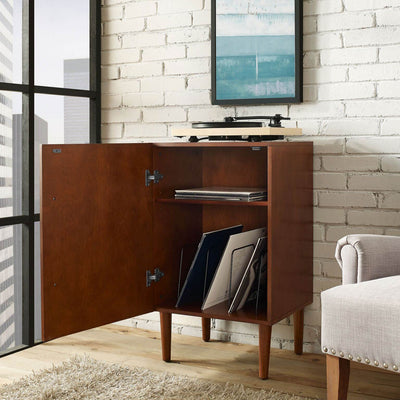Crosley Mid Century Everett Record Player Turntable Storage Cabinet (Open Box)