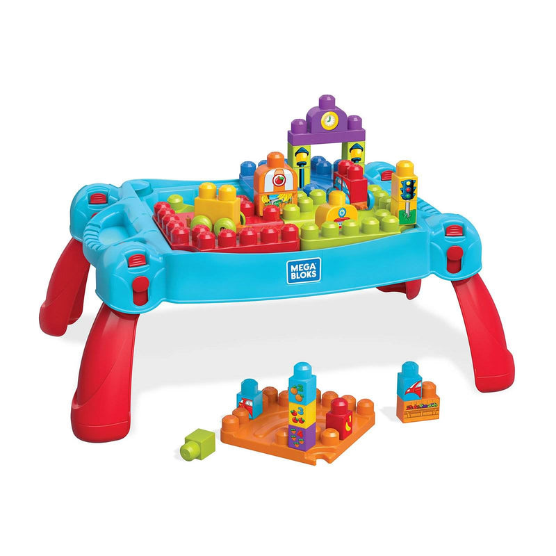 Mega Bloks Build n Learn Building Blocks Set Activity Kids Play Table (Open Box)
