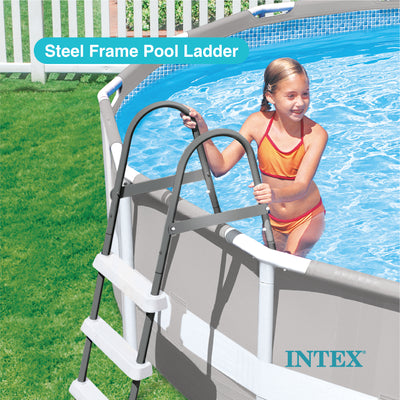 Intex Steel Frame Above Ground Pool Ladder for 42" Height (Open Box) (2 Pack)