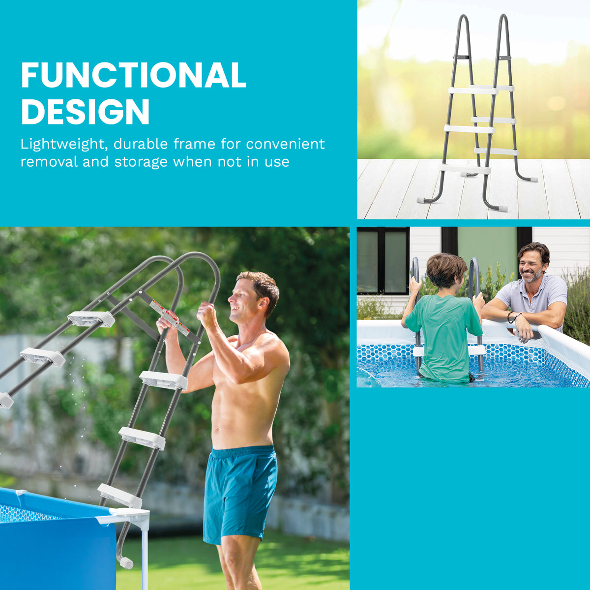 Intex Above Ground Steel Frame Pool Ladder for 42" Wall Height Pools (For Parts)