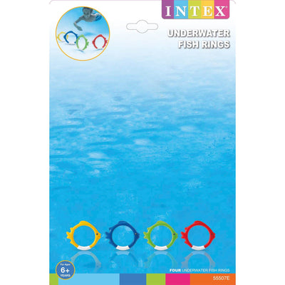 Intex Diving Pool Kids Toy Play Underwater Fish Rings Sticks, 4 Pack (Open Box) - VMInnovations