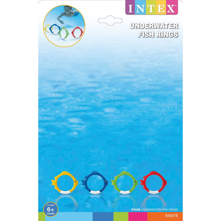 Intex Diving Pool Kids Toy Play Underwater Fish Rings Sticks, 4 Pack (Open Box) - VMInnovations