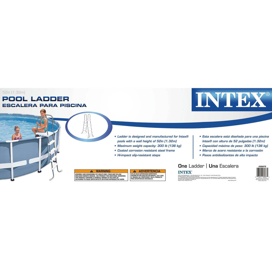 Intex 28067E Steel Frame 52" Entry Step Ladder for Above Ground Swimming Pools