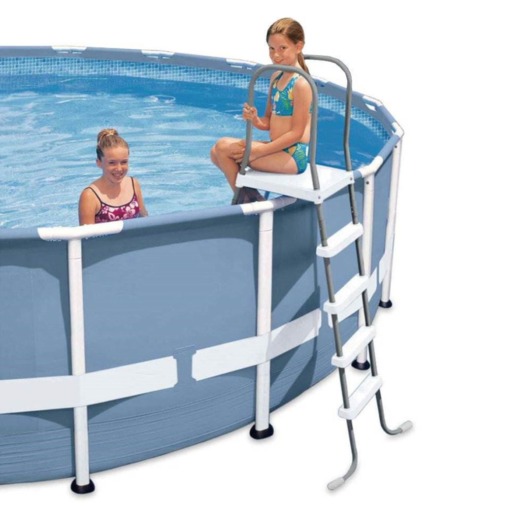 Intex 28067E Steel Frame 52" Entry Step Ladder for Above Ground Swimming Pools