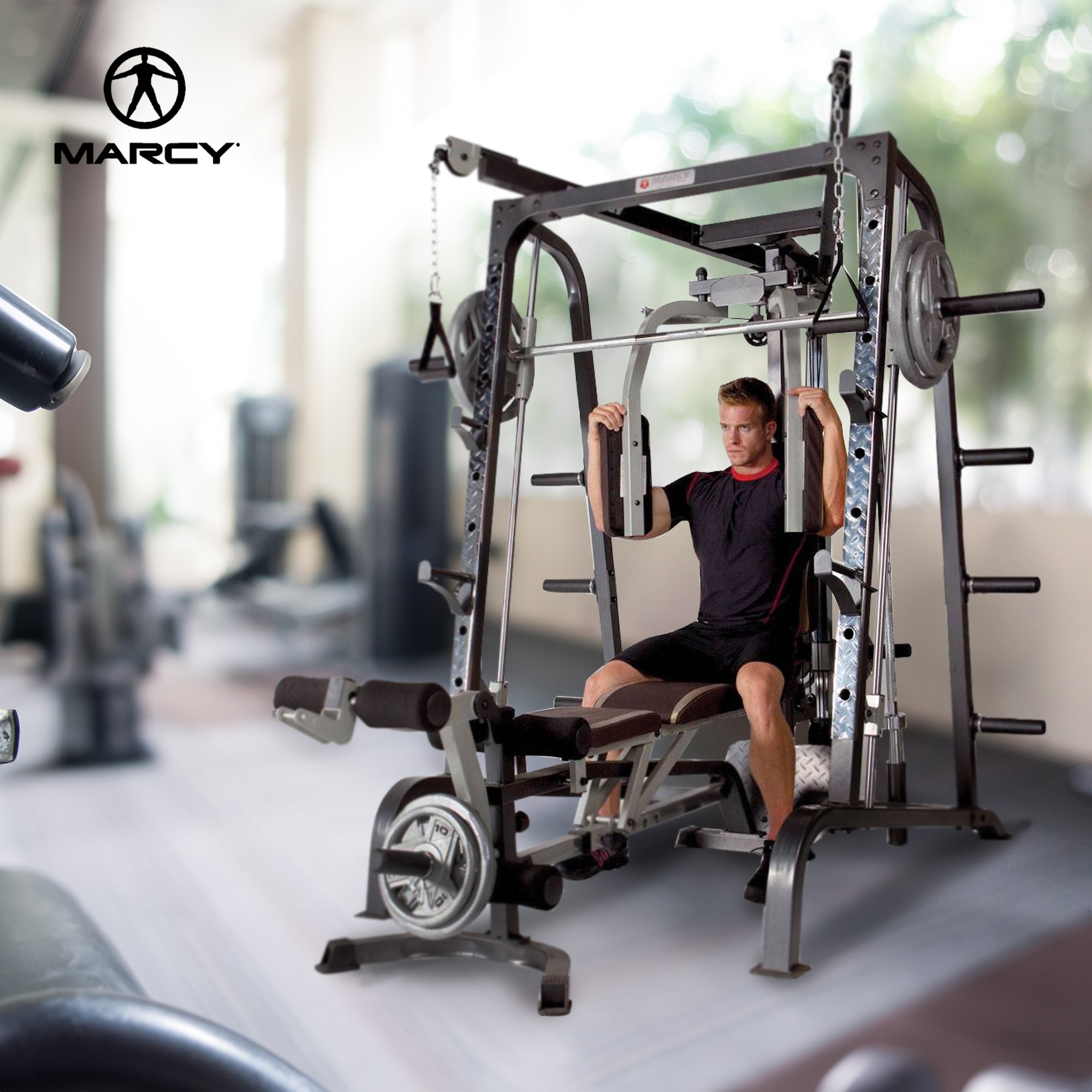 Marcy Deluxe Diamond Elite Smith Cage Workout Machine Total Body Gym (Open Box)