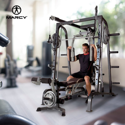 Marcy Deluxe Diamond Elite Smith Cage Workout Machine Total Body Gym (Open Box)