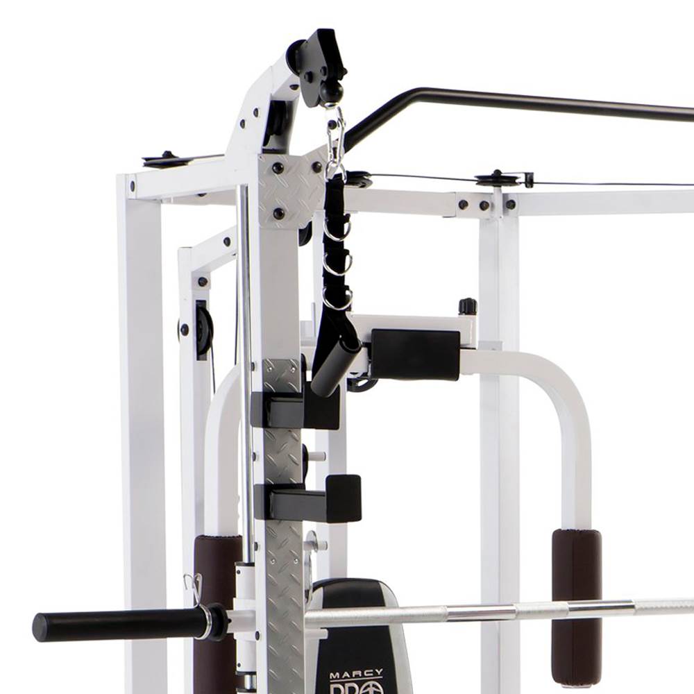 Marcy 5276 Combo Smith Heavy-Duty Total Body Strength Home Gym Machine, White - VMInnovations