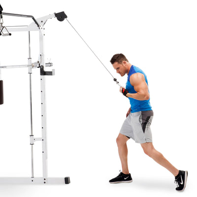 Marcy 5276 Combo Smith Heavy-Duty Total Body Strength Home Gym Machine, White - VMInnovations