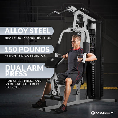 Marcy Dual-Functioning Upper Lower Body Fitness Workout 150-Pound Stack Home Gym
