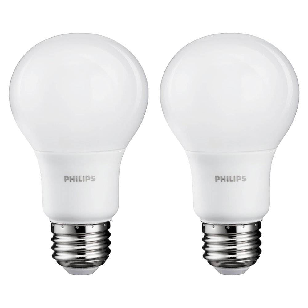 Philips 8W A19 60W Replacement Daylight LED Light Bulb, 2 Pack (Open Box)