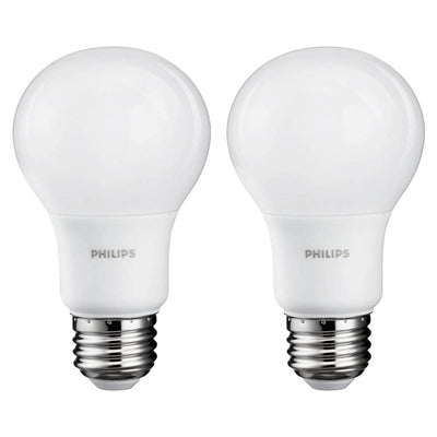 Philips 8W A19 60W Replacement Daylight LED Light Bulb, 2 Pack (Open Box)