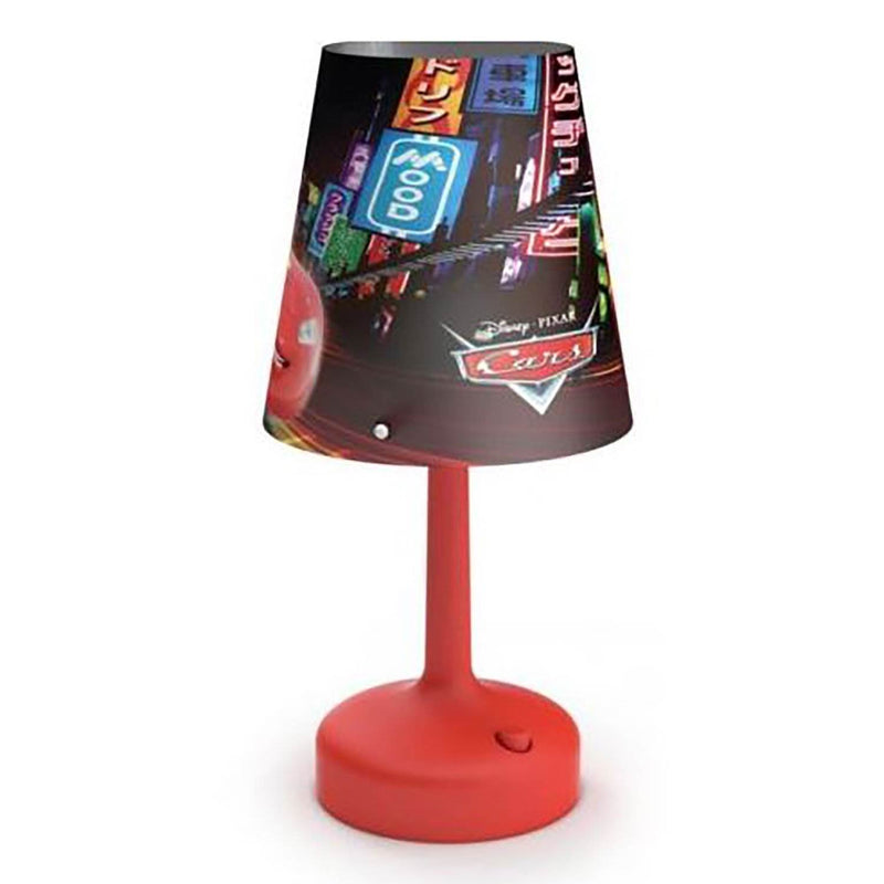 Philips Disney Cars Indoor Portable 10 Inch Kids Table Lamp with Shade, Red