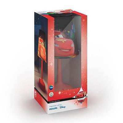 Philips Disney Cars Indoor Portable 10 Inch Kids Table Lamp with Shade, Red