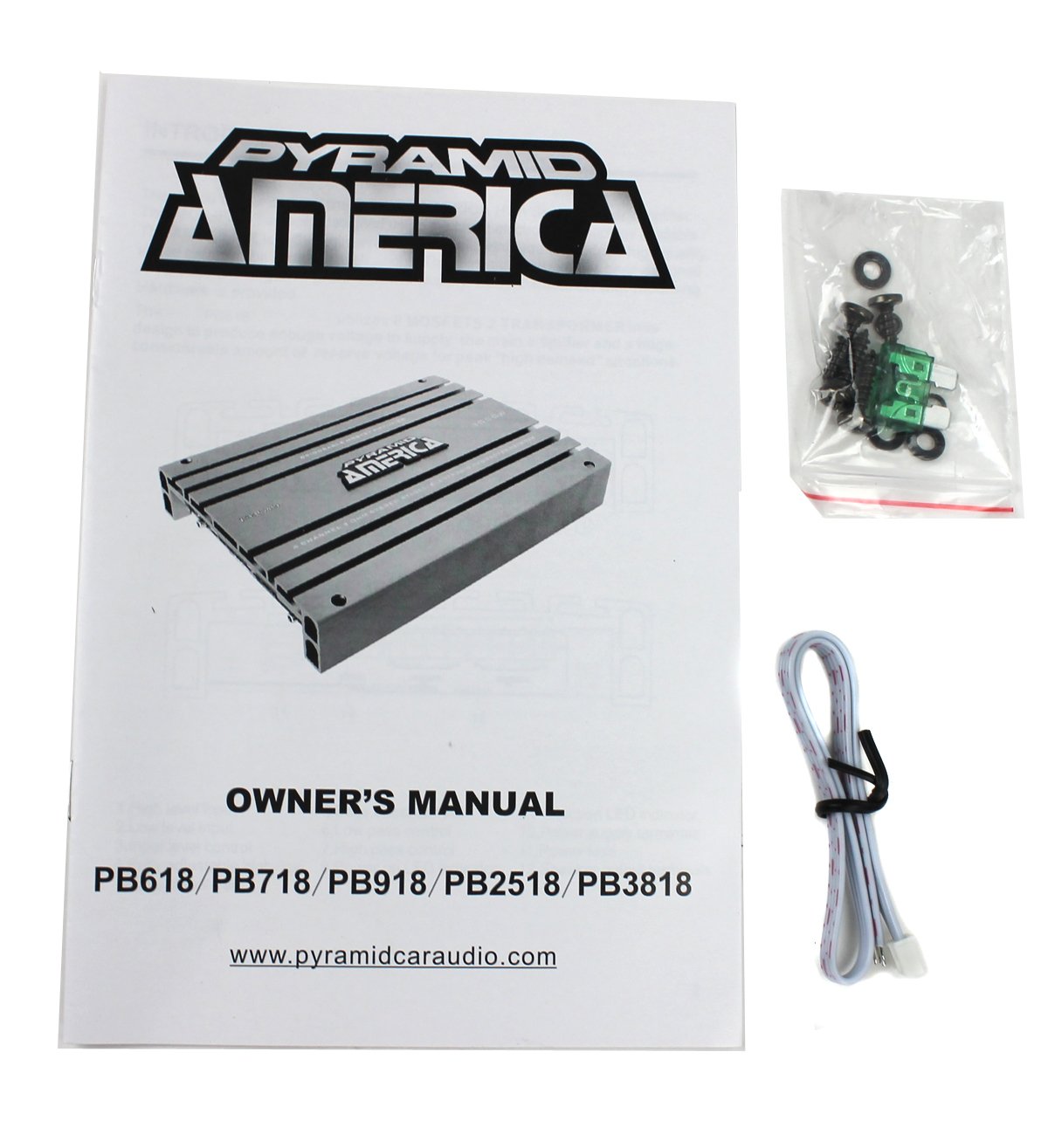 QPower 4 Gauge Wire Kit & Pyramid PB918 2000 Watt 2 Channel Car Audio Amplifier