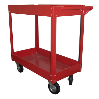 Olympia Tools Rolling Steel Cart with 2 Shelves and Caster Wheels, Red(Open Box)