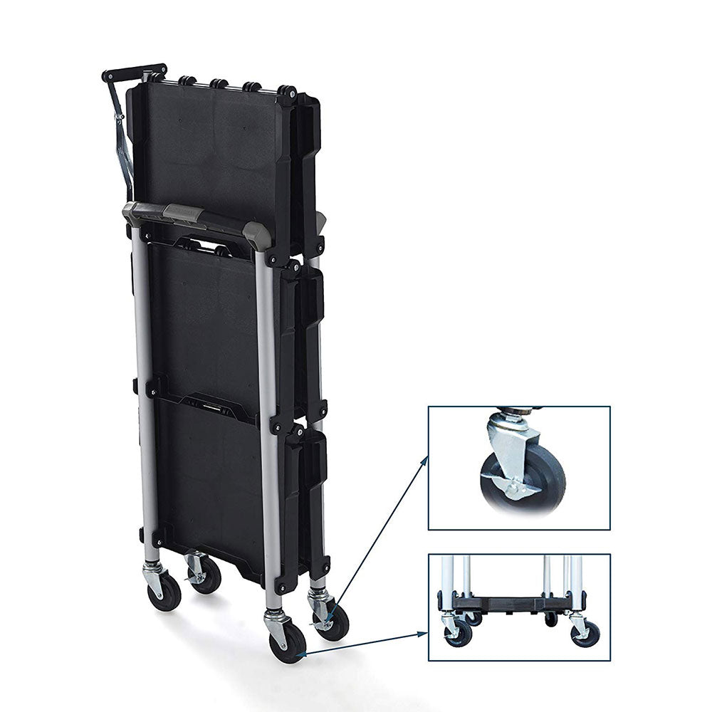 Olympia Tools 85-188 Pack N Roll 3 Tier Collapsible Storage Rolling Service Cart