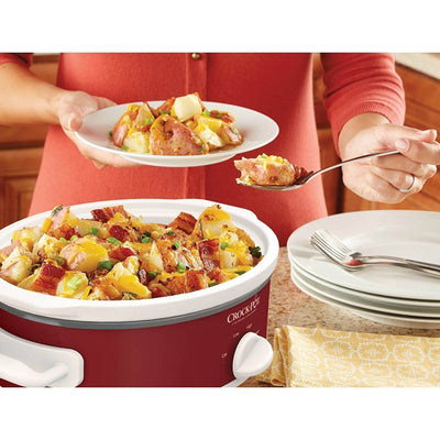 Crock-Pot Casserole Crock 2.5 Quart Oval Slow Cooker, Red (Open Box)