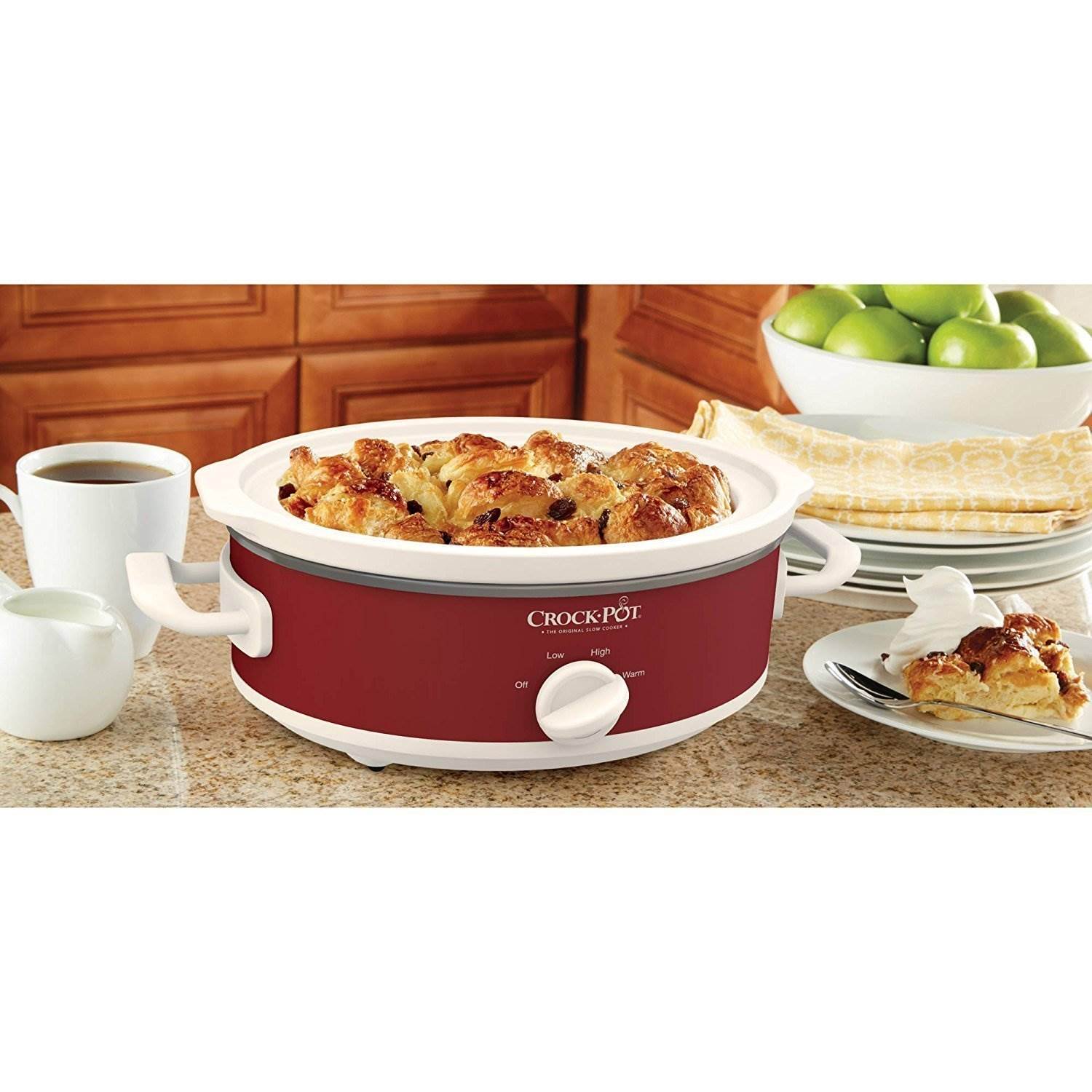 Crock-Pot Casserole Crock 2.5 Quart Oval Slow Cooker, Red (Open Box)