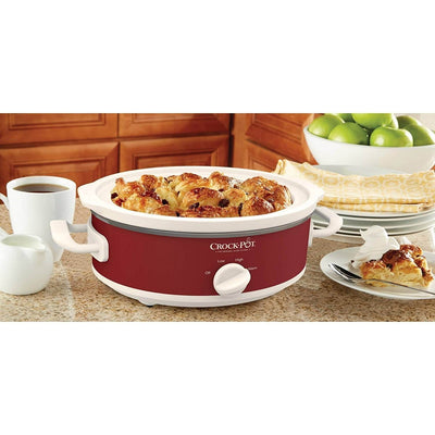 Crock-Pot Casserole Crock 2.5 Quart Oval Slow Cooker, Red (Open Box)