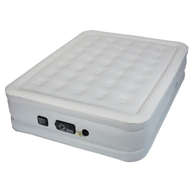 Insta-Bed 18" Raised Queen Air Mattress Bed w/ Never Flat Pump and Bedding Set