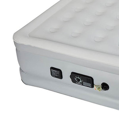 Insta-Bed 18" Raised Queen Air Mattress Bed w/ Never Flat Pump and Bedding Set