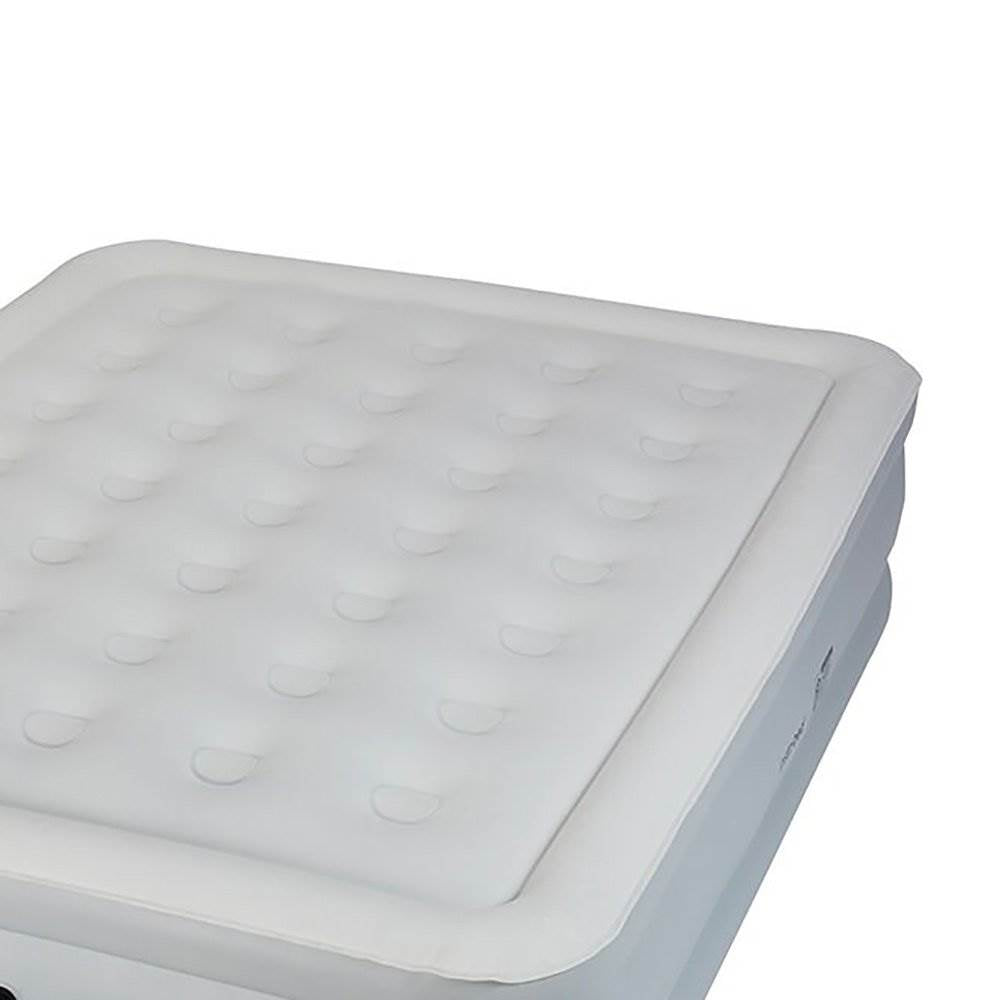 Insta-Bed 18" Raised Queen Air Mattress Bed w/ Never Flat Pump and Bedding Set