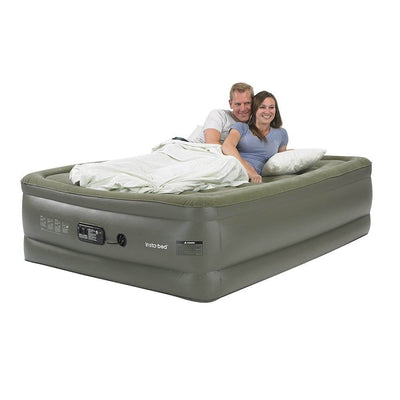 Insta-Bed Queen Raised 22" Air Mattress Bed with Built-In Pump and Bedding Set