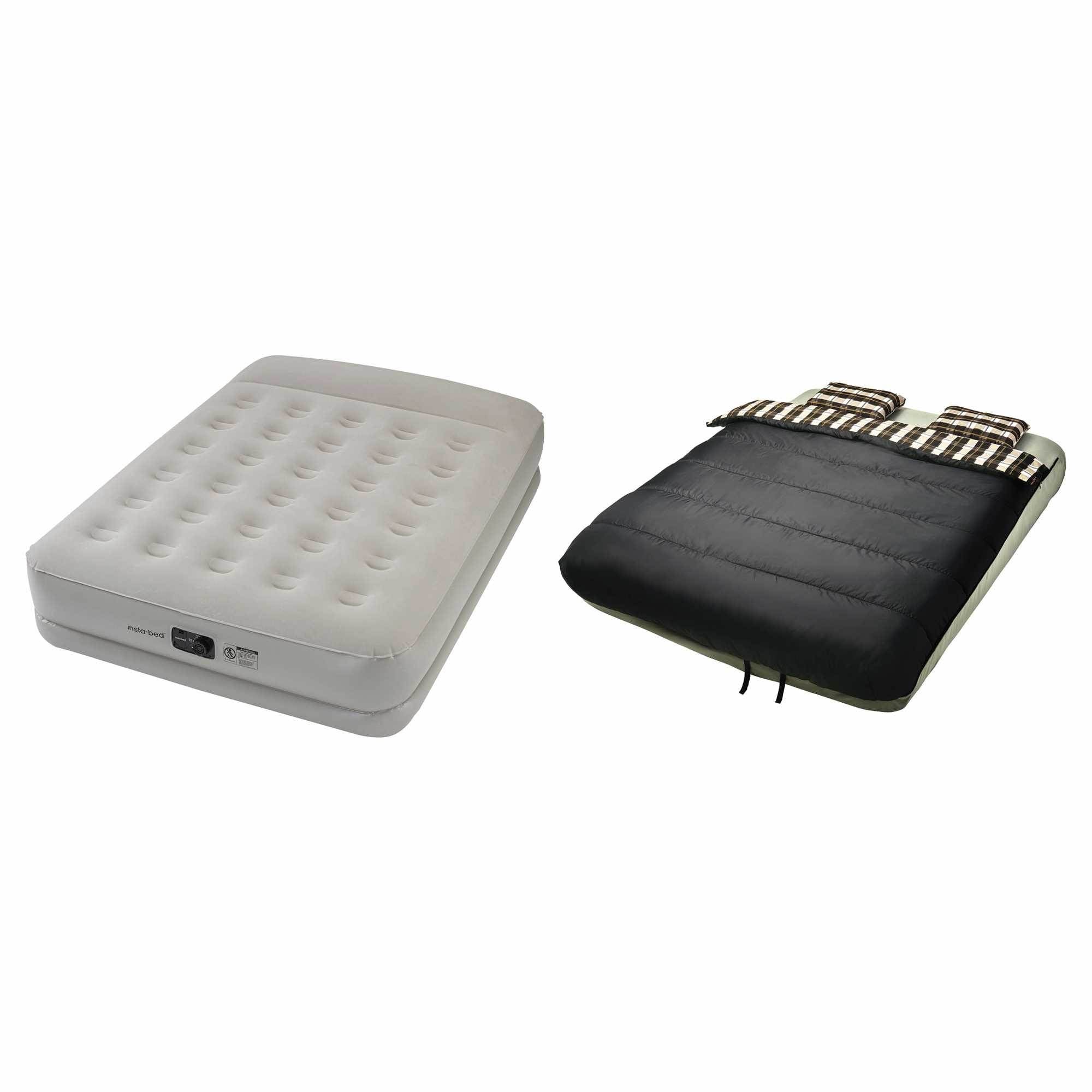 Insta-Bed 20" Queen Pillow Rest Air Mattress with Internal Pump and Bedding Set