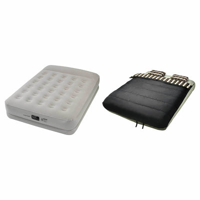 Insta-Bed 20" Queen Pillow Rest Air Mattress with Internal Pump and Bedding Set