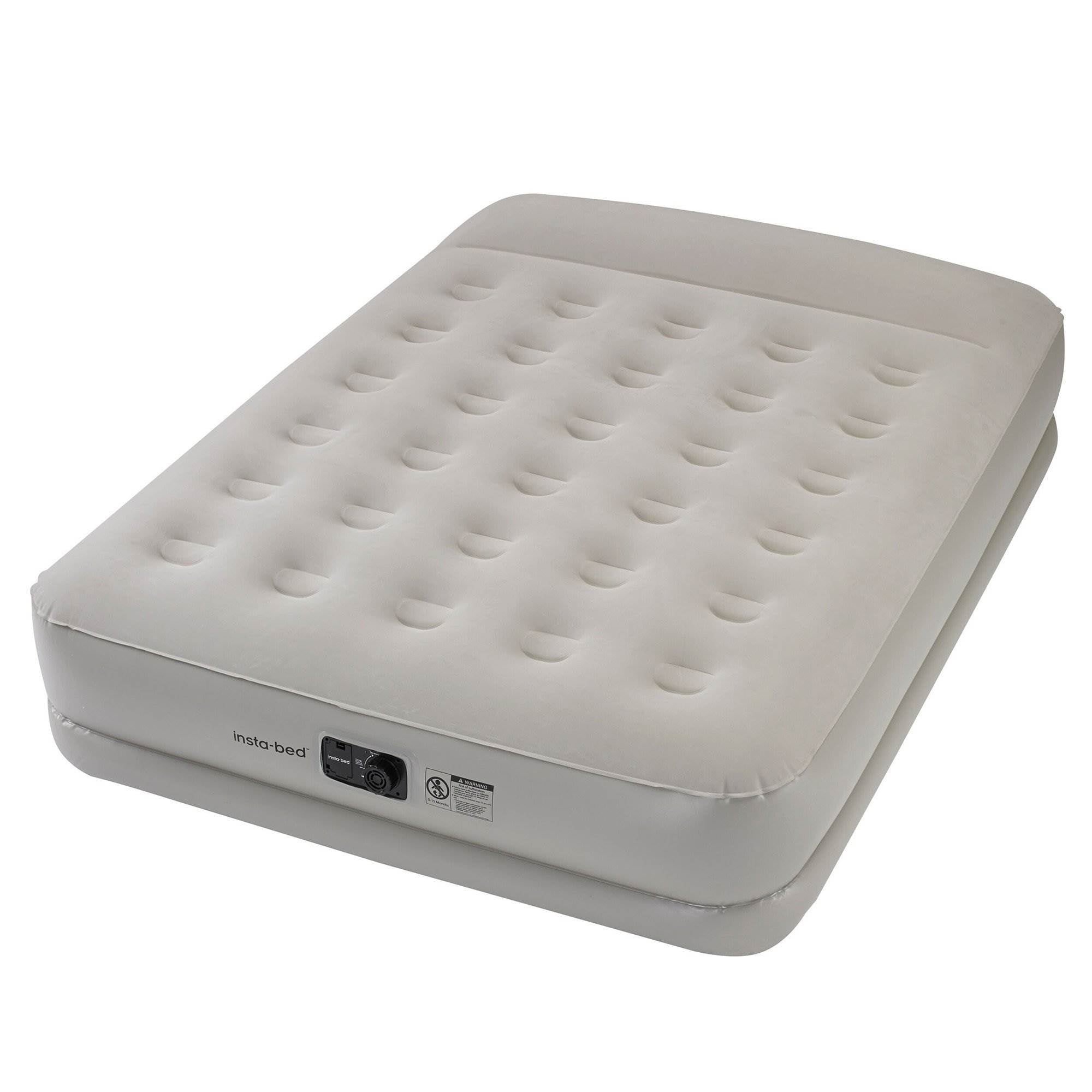 Insta-Bed 20" Queen Pillow Rest Air Mattress with Internal Pump and Bedding Set