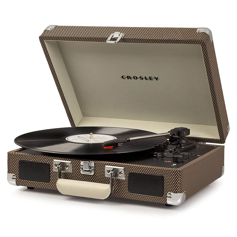 Crosley Cruiser Deluxe 3 Speed Portable Bluetooth Turntable + Wood Storage Crate