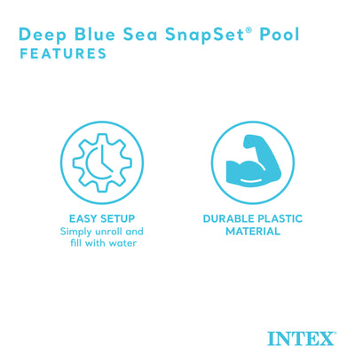 Intex 8ft x 18in SnapSet Kiddie 8 x 8' Instant Swimming Pool, Sea Blue (Used)